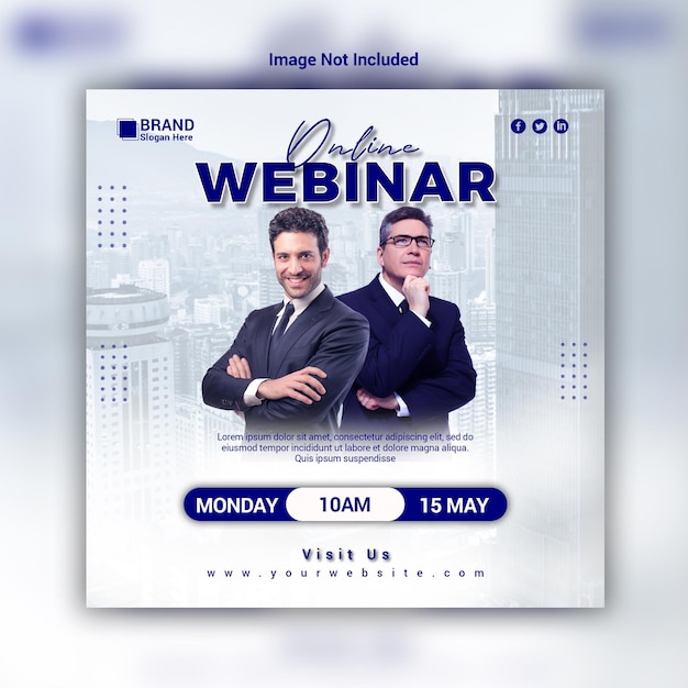 Webinar Poster ソーシャルメディア ビジネスポストのテンプレート