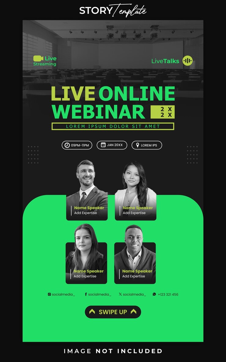 PSD webinar workshop social media story template