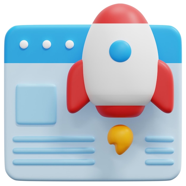 website 3d render icon illustration
