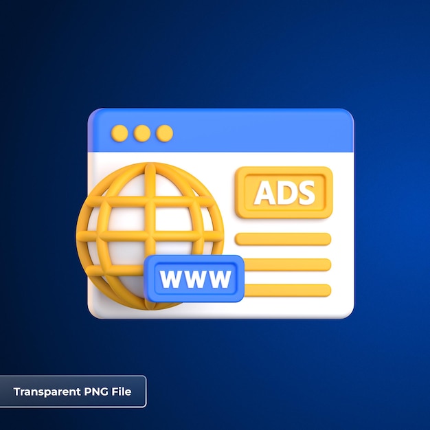 PSD website ads 3d icon