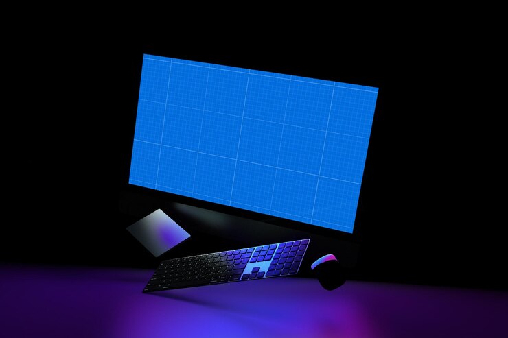 PSD website on black mockup