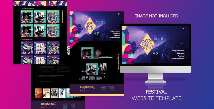 PSD website design for your festival free psd
