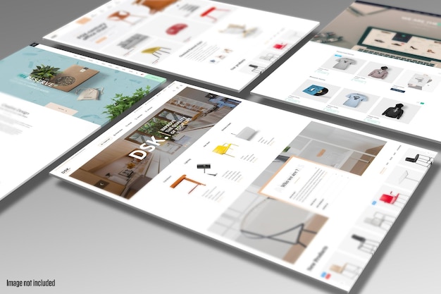 Mockup di visualizzazione del sito web