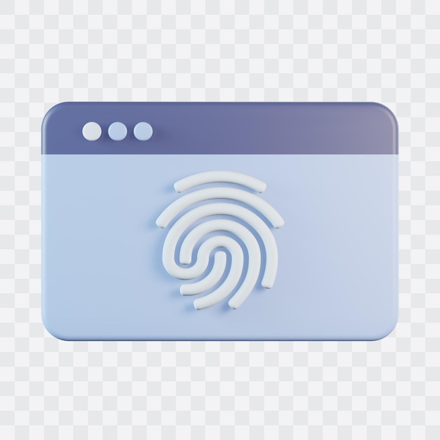 PSD website fingerprint 3d icon