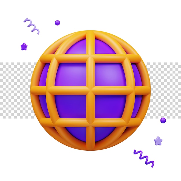 PSD rendering 3d della rete del programma del globo del sito web per il sito web o l'app