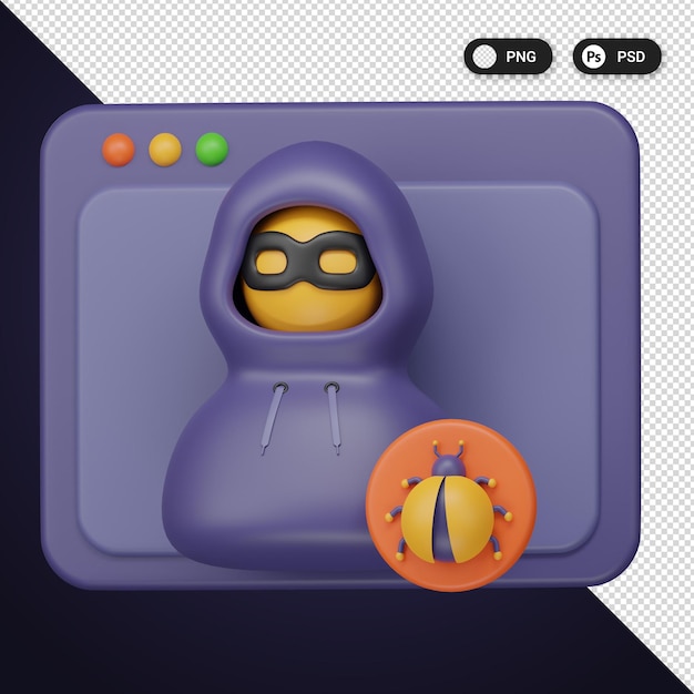 Website Hacking Cyber security icons set ux ui web design elementen 3d rendering