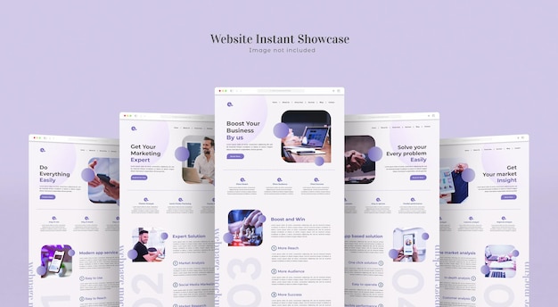 Website instant showcase mockup geïsoleerd