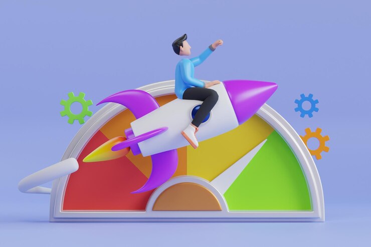 PSD ウェブサイトの読み込みの最適化ページ速度と seo の 3 d イラストレーション