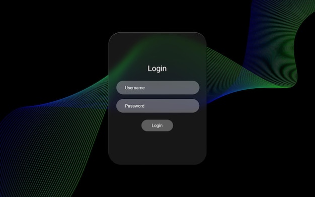 PSD website login page glassmorphism