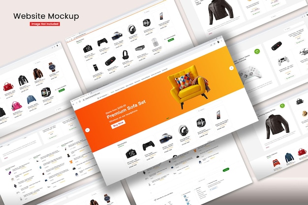 PSD website mockup template design