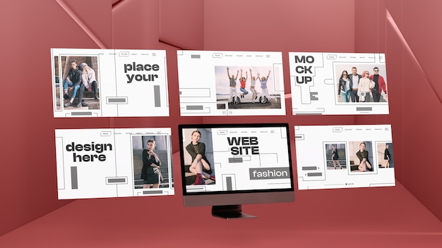 PSD website presentation mockup design