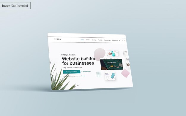 PSD mockup di presentazione del sito web