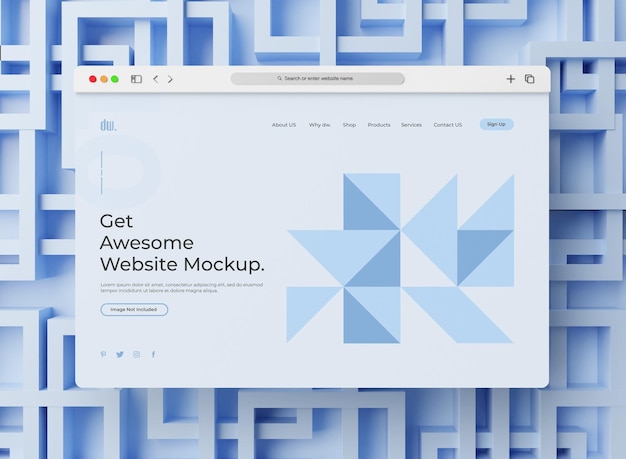PSD mockup di presentazione del sito web