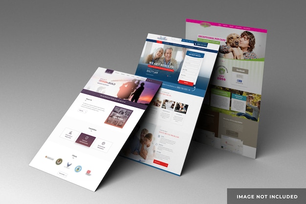 Website presentation on pages mockup