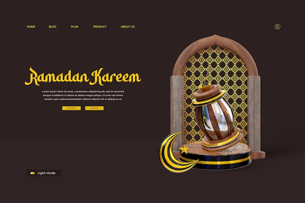 PSD un sito web per ramadan kareem con uno sfondo scuro