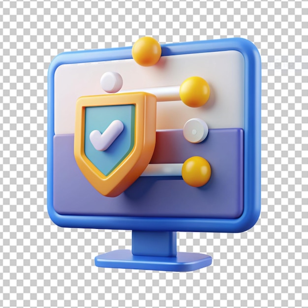 PSD website security 3d icon