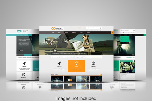 Mockup psd condivisi del sito web