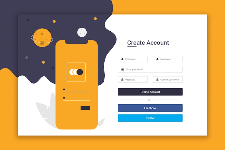 PSD website sign up page template