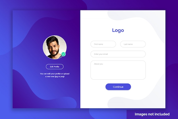 PSD website signup page template