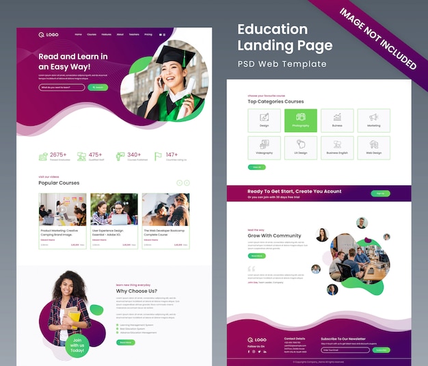 PSD website template over onderwijs