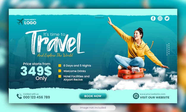 PSD a website for a travel company called it's time to travel.