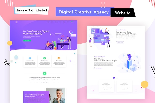 PSD websitesjabloon voor digitaal creatief bureau