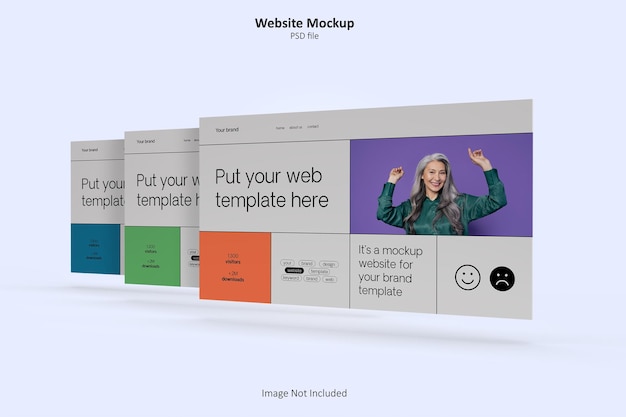 Websjabloon 3D-mockup