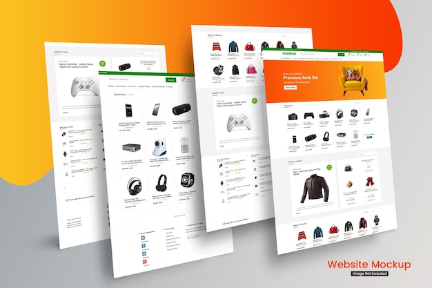 Websjabloon met mockup van bestemmingspagina