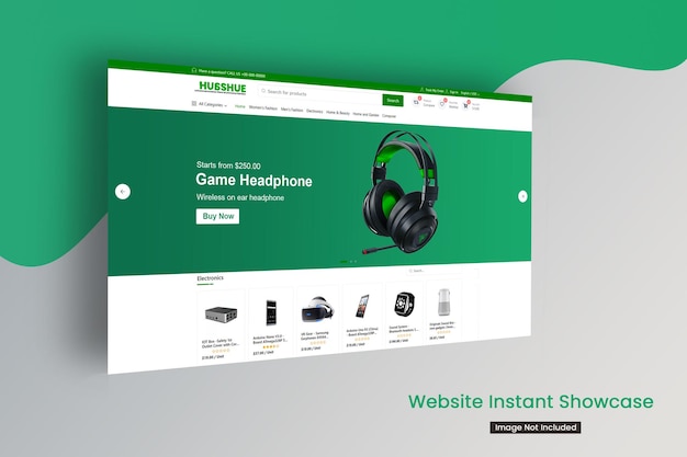 Websjabloon met mockup van bestemmingspagina