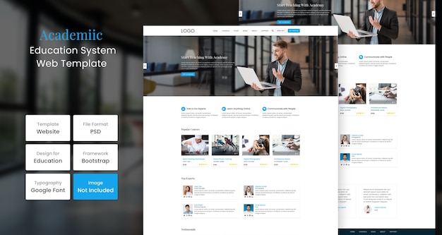 PSD websjabloon voor academisch onderwijs