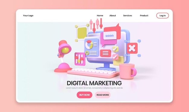 Webudvikling til UI UX-designkoncept illustration Landing page skabelon forretningsidé baggrund