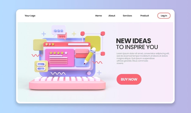 Webudvikling til UI UX-designkoncept illustration Landing page skabelon forretningsidé baggrund