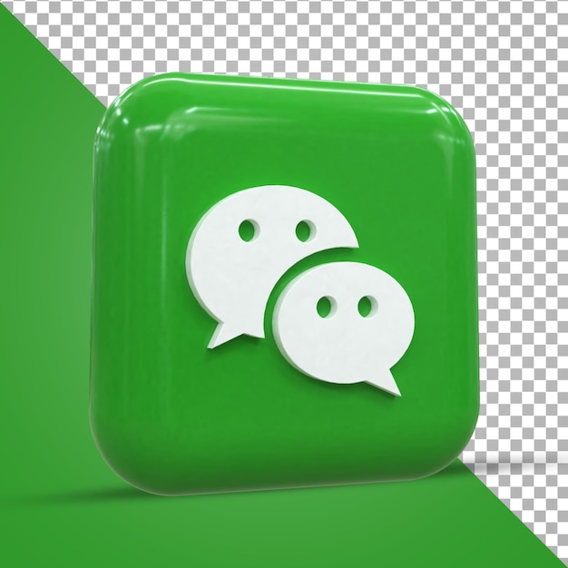 WeChat 3d Social Media icon Colorful glossy 3d icon concept 3d rendering for composition