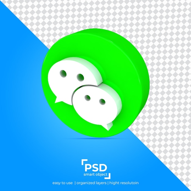 PSD wechat aerial view application transparency background and floating objects