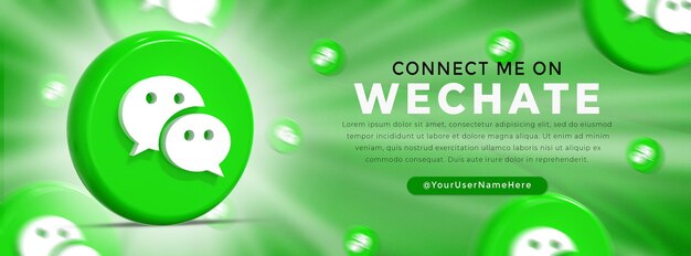 Banner web con logo lucido wechat e icone social media