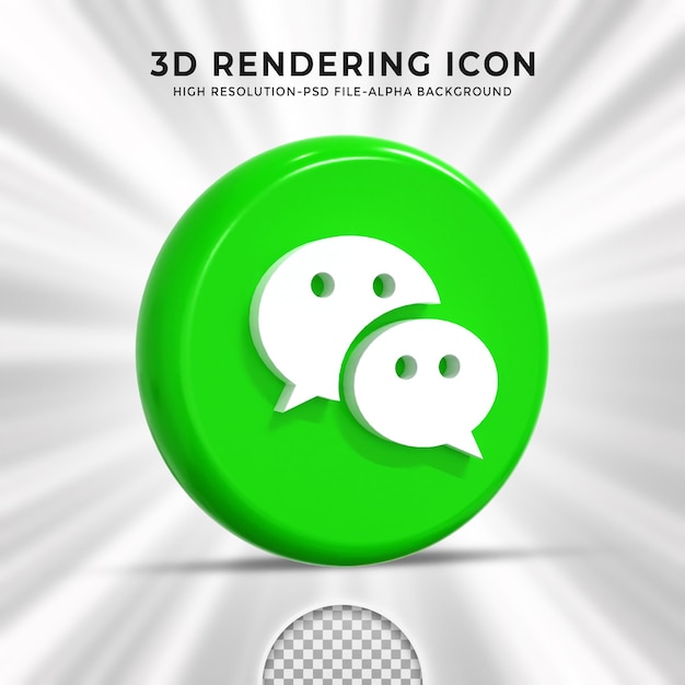 WeChat glossy logo and social media icons