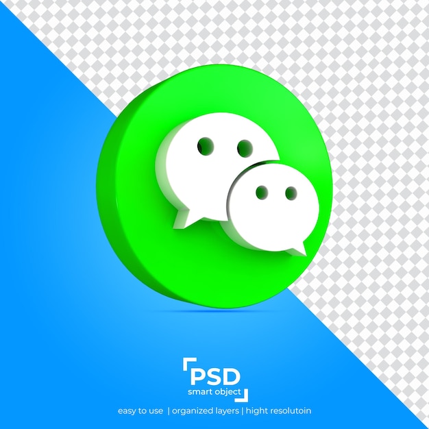 PSD wechat left view application transparency background and floating objects