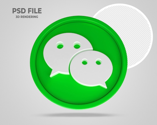 PSD wechat logo 3d render style