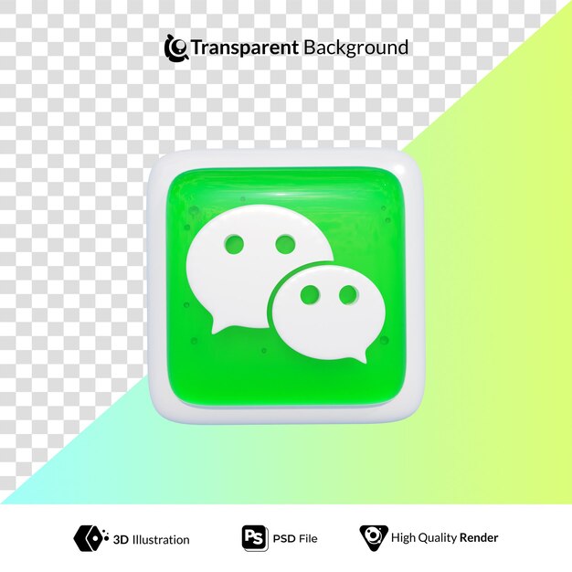 PSD wechat logo social media ikona ilustracja 3d