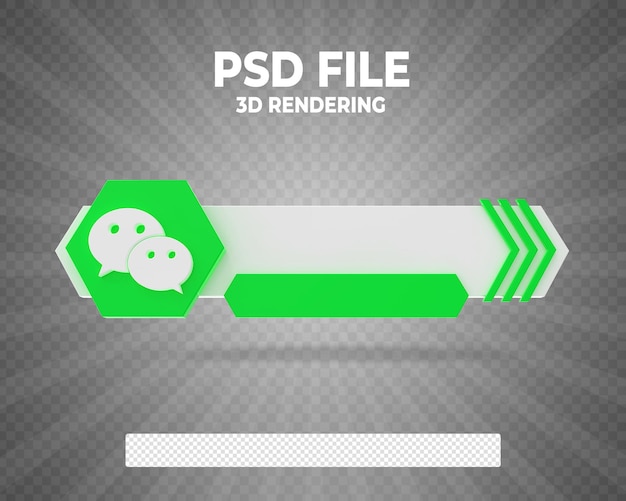 PSD wechat terzo banner inferiore in stile di rendering 3d