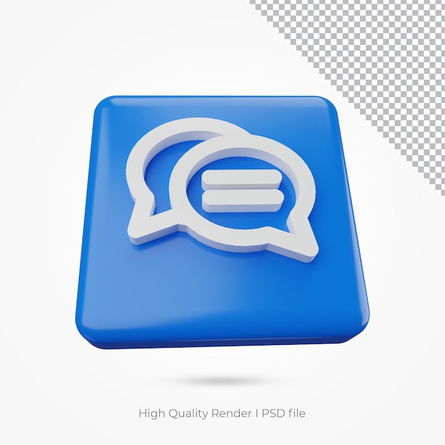 WeChat-pictogram voor compositie Blauwe 3D-rendering