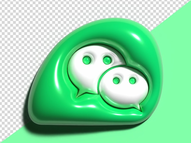 Wechat social media icon 3d rendered