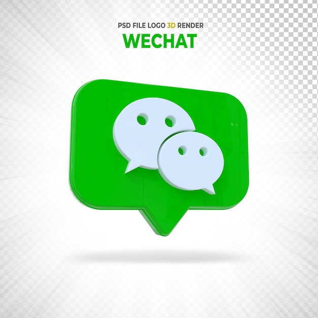 Wechat social media logo stijl 3d render