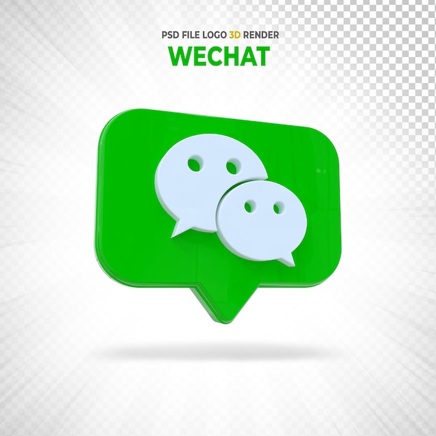 Wechat 소셜 미디어 로고 스타일 3d 렌더링