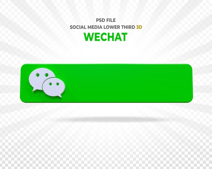 PSD wechat सोशल मीडिया लोगो लोअर थर्ड बैनर 3d रेंडर