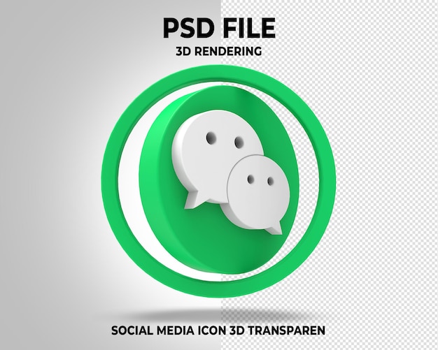 PSD wechat social media transparant logo 3d