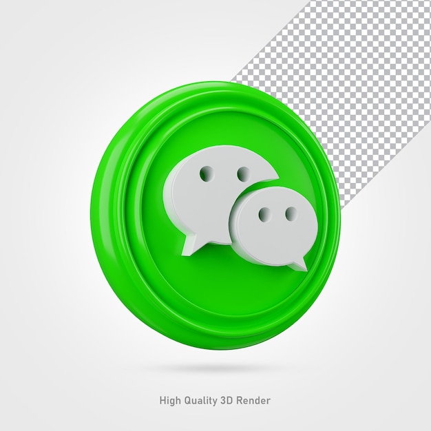 Wechat sociale media pictogram 3d-rendering transparant