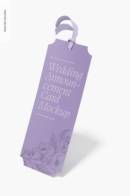 Wedding announcement card mockup, falling