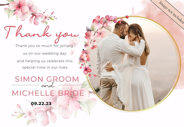 PSD wedding announcement and thank you cards