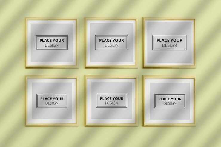 PSD wedding beautiful interior wall photo frame mockup